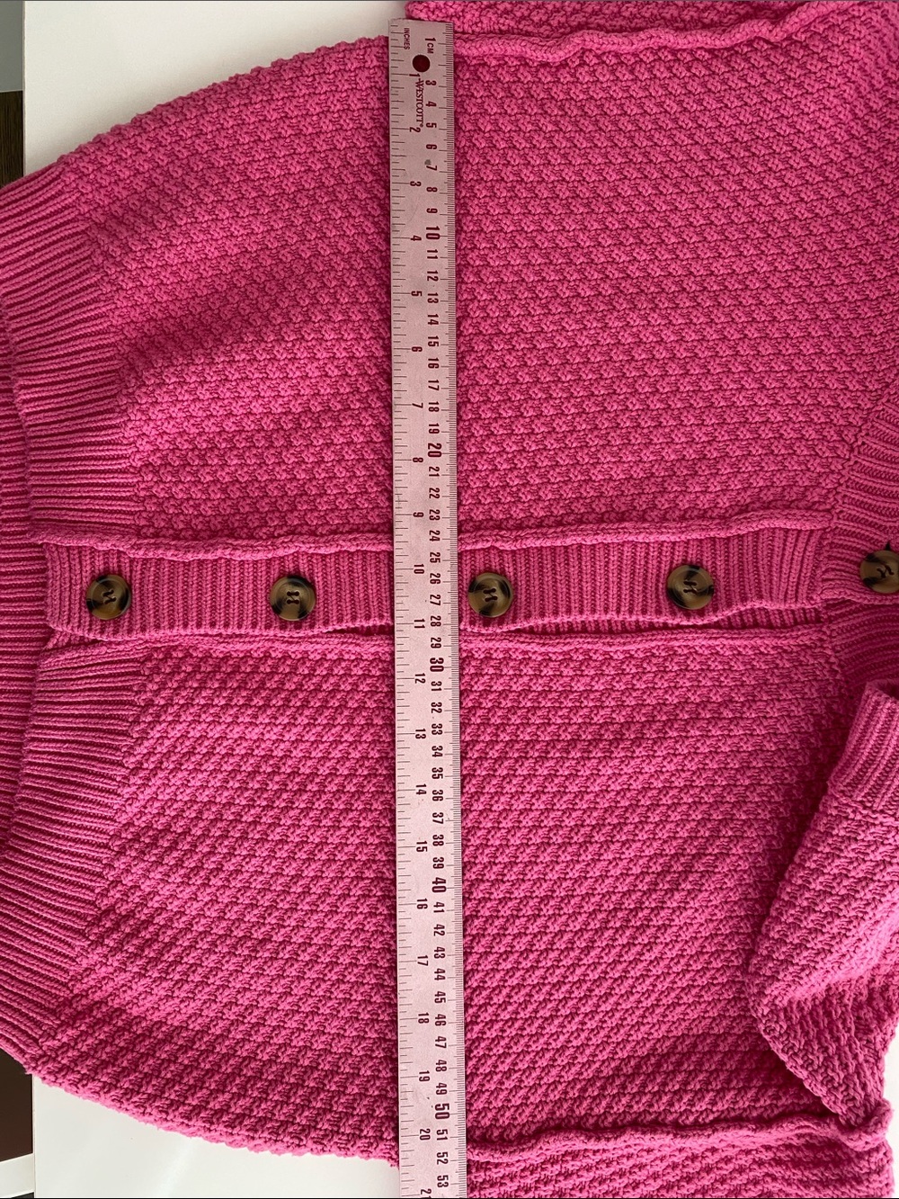 Free People Lila Knit Cardigan Cotton Blend Plumdrop (Dark Bubblegum Pink) Size - Picture 7 of 9